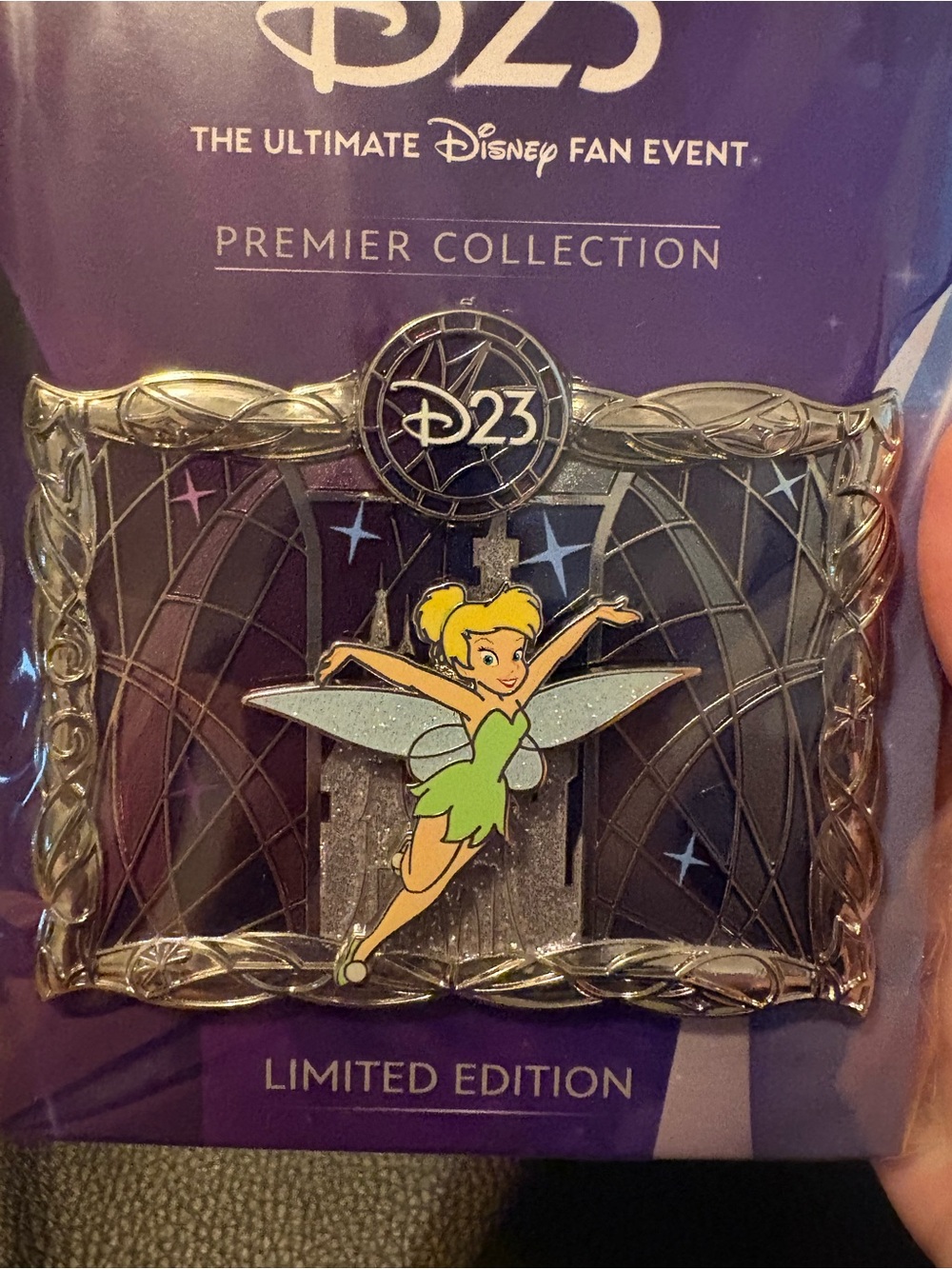 Disney D23 Premier Collection Tinker Bell Enamel Pin - Green, Silver, Purple - Picture 3 of 3